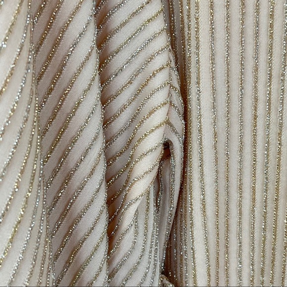 NWT Anthro W5 blush pink sparkly ruffle sleeve top - Picture 8 of 11